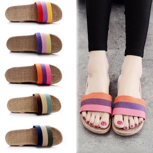 삼선 린넨 마 슬리퍼 사무실 거실 실내화 아동용