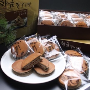 황금찰보리빵  국내산 찰보리로만든 혼합찰보리빵 25g 40개입