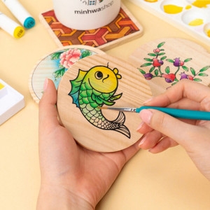 만들기자랑 민화 컵받침 3개