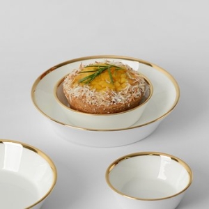 본차이나 골드라인 찬기 13cm