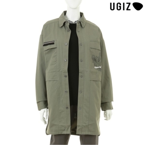 UGIZ ugiz 여성 프린팅 트윌 장식 사파리 점퍼 카키 r9n1