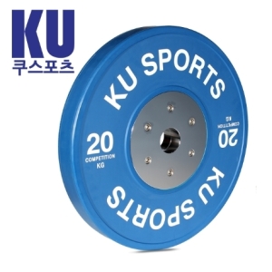 KU스포츠 역도시합용 범퍼 플레이트 바벨원판(20kg)