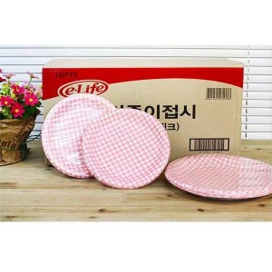 롯데알미늄 이라이프 칼라종이접시 18cm (핑크)