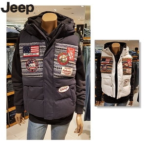  JEEP 남녀공용 니트 패딩 다운 베스트_JJ4JPU625