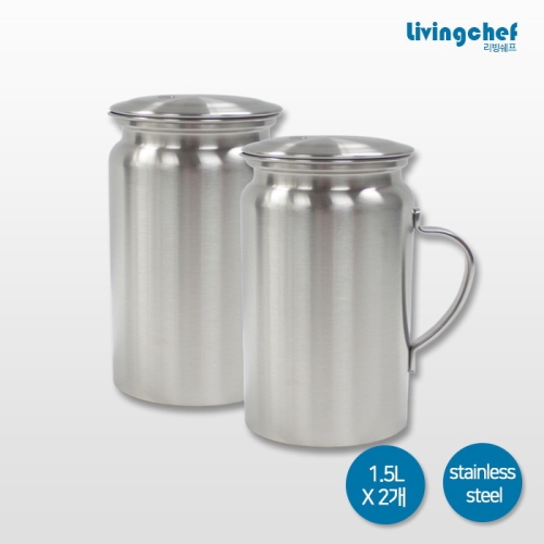  리빙쉐프 스텐 물병 1.5L [2개]