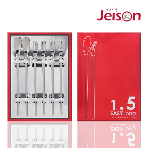 제이손 이지 롱 티스푼 + 포크 세트 6P