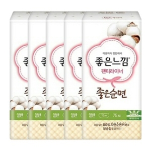 좋은느낌 좋은순면 팬티라이너 일반 75개
