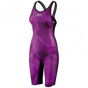  실내 수영복 여성 아레나 Carbon Air LTD Kneeskin Open Back, Plum Black 22