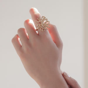 바이데이지 바이데이지 Br0204 감각적인 산호모양 골드 실버 반지