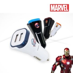 TKDS 마블 캐릭터 USB 2포트 3.1A 차량용 고속충전기