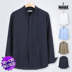 메이드 DNF_옥스퍼드 헨리넥 긴팔 셔츠 033-A