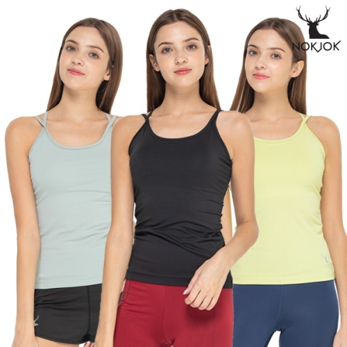 녹족  필라테스복 브리즈 민소매 면나시