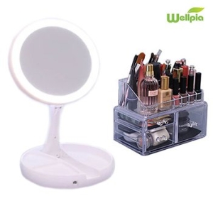 선피아 조명거울 화장품정리대 세트