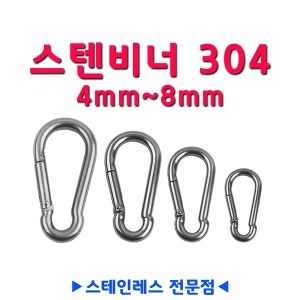 스텐 비너 304 카라비너 M4 M12 캠핑 등산