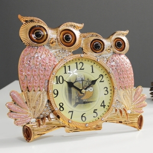 kpl053 저소음 커플부엉이 탁상시계 미니 GP