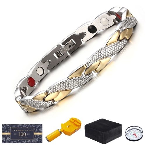 21세기 골드 실버 크로스 게르마늄 음이온 건강팔찌