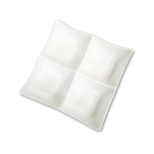 프로방스코리아 화이트 나눔접시4절 정사각 대