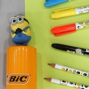 BIC  미니언즈 밥 일반 원통형 필기구 문구세트