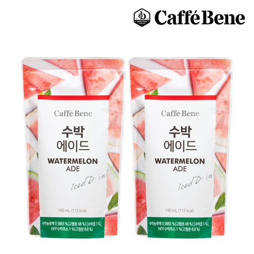 웅진식품 카페베네 수박에이드 190ml