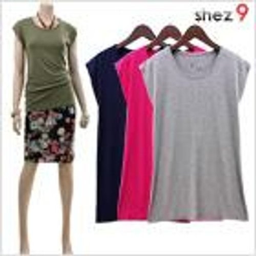 쉬즈넘버나인 써니 라운드 캡소매 티셔츠