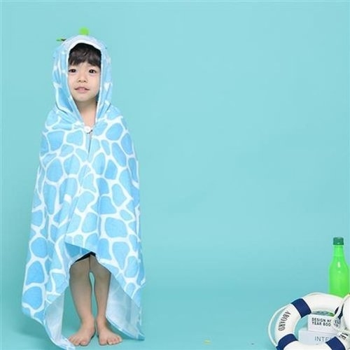 유아 비치가운 스카이기린  2-7세 목욕가운 비치타올