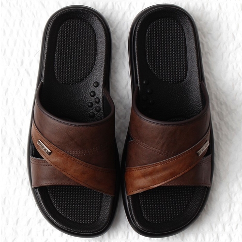 멜팅브라운 남자 고급슬리퍼 사무실슬리퍼 가죽슬리퍼 JS09