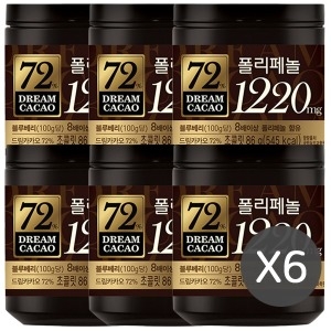 롯데제과  드림 카카오 72% 용기 6통 초콜릿 간식 여행