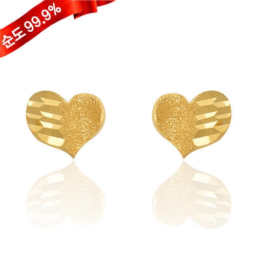 혼골드모아 골드모아 [델리 하트1] 순금 귀걸이 1.17g