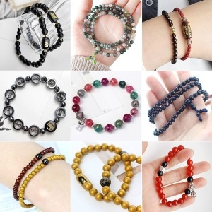 박씨상방  불교염주 띠별 부적 소원팔찌 자석 12지 합장주G