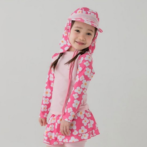 핑크 블러썸 유아 래쉬가드 2종세트 1-9세  203816