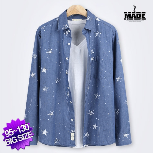 메이드 DF_스타 페인팅 포켓 데님 긴팔 셔츠 0525