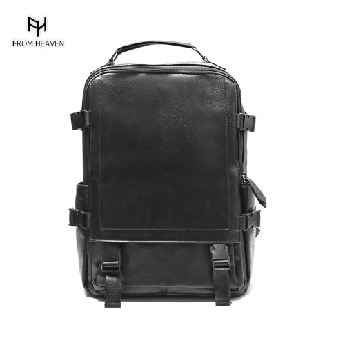 프롬헤븐 심슨 버클 가죽백팩 20대 30대 대학생 직장인 커플 가방