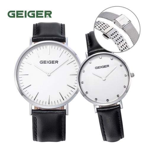 가이거 남성시계 GE8018WTBK M 가죽