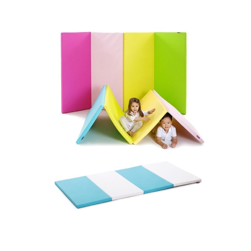 플리카체육매트 4단접이매트 중-핑크 방염 항균