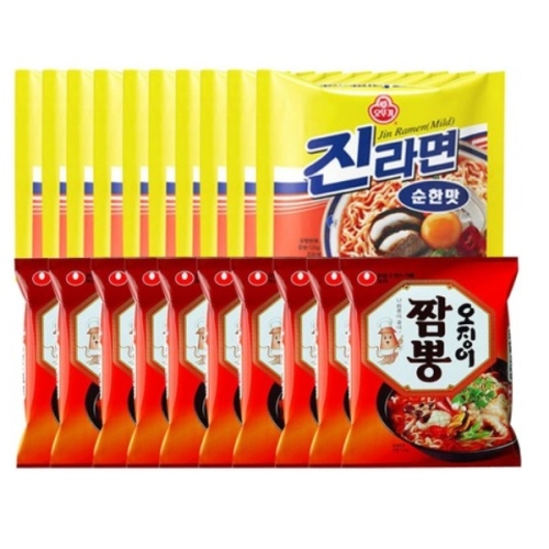 농심  신라면10개 + 오징어짬뽕10개