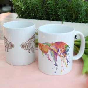 꾸밈 디자인머그컵 금붕어일러스트