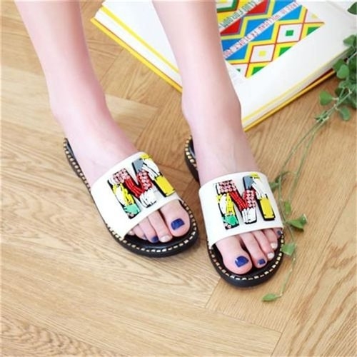 짝꿍닷컴 컬러풀 비즈 장식 이지룩 슬리퍼 SJ 425 트렌드한 매일 업뎃