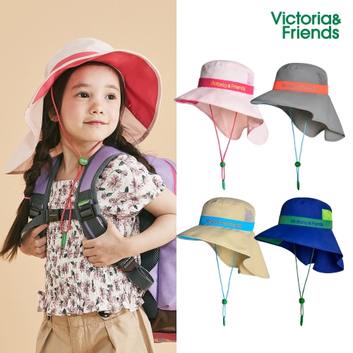 빅토리아앤프렌즈 UPF50 인기모자 휘슬 챙 UV와이어 플랩썬햇_핑크