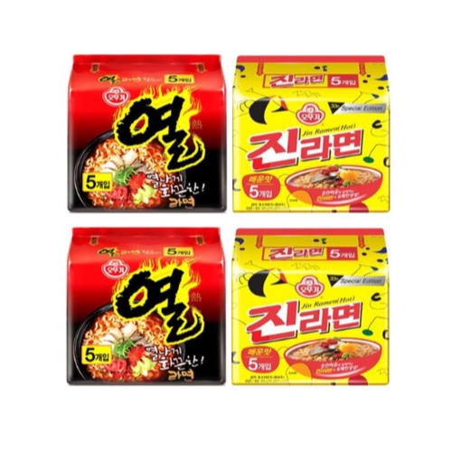 오뚜기  열라면 120g x 10개 + 진라면 매운맛 120g x 10개