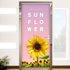 꾸밈  안녕해바라기_현관문시트지