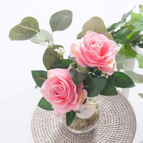 플라워트리  리즈장미화병set 25cmR 조화 FMFUFT