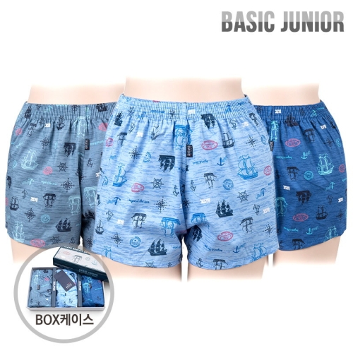 이너스유 주니어 남아 팬티 BJMT5003 3종 세트 사각 트렁크 아동 청소년 남학생_