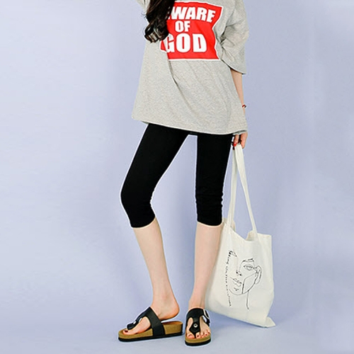 퍼스트클로 여성 7부 레깅스 쫄바지 코튼 면스판 운동복