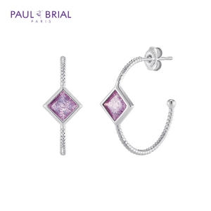 프린세스  폴브리알 SILVER  PYSE0041 WG    후프 링 귀걸이_VIOLET