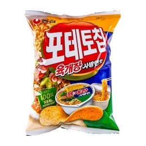 농심  포테토칩 육개장 사발면맛 60g [6개]