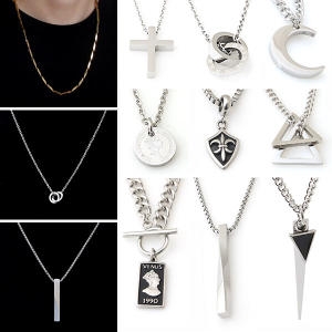 써지컬스틸  목걸이 남자 여자 우정 커플 십자가 스틱 코인 링 패션 심플 체인 줄