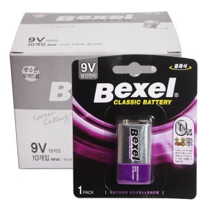 벡셀  건전지 9V 카드형 1박스 망간 건전지