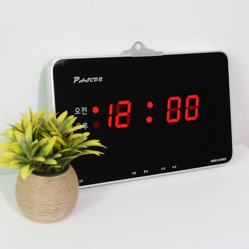 바이오메이트 하이아트 무소음 LED 디지털 벽시계 HYD-302R  시분