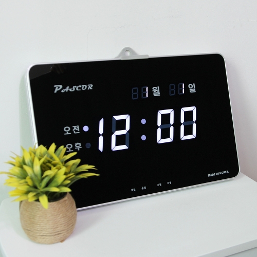 바이오메이트 하이아트 무소음 LED 디지털 벽시계 HYD-304W  월일/시분