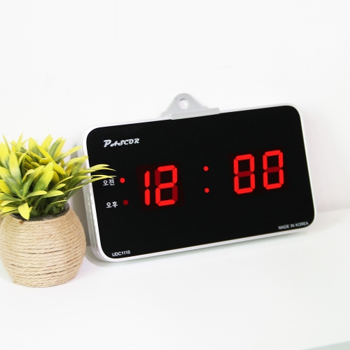 바이오메이트 하이아트 무소음 LED 디지털 벽시계 HYD-315R  시분/탁상겸용